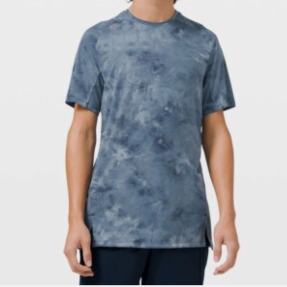 Lululemon Always Agile Shirt Sleeve In Diamond Dye True Navy Sz L